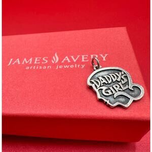 James Avery Daddy's Girl Sterling Silver 925 Charm W/Jump Ring Box Pouch 3.24 GR